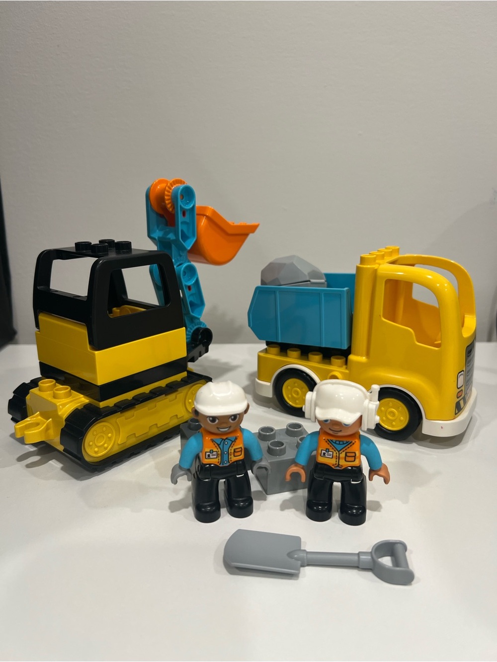 LEGO DUPLO Construction Truck and Excavator Playset with Two Worker Figures